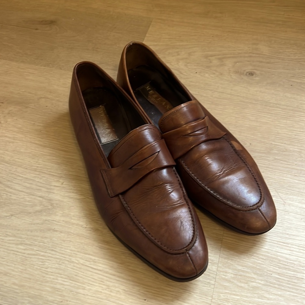 Mezlan Brown Penny Loafers